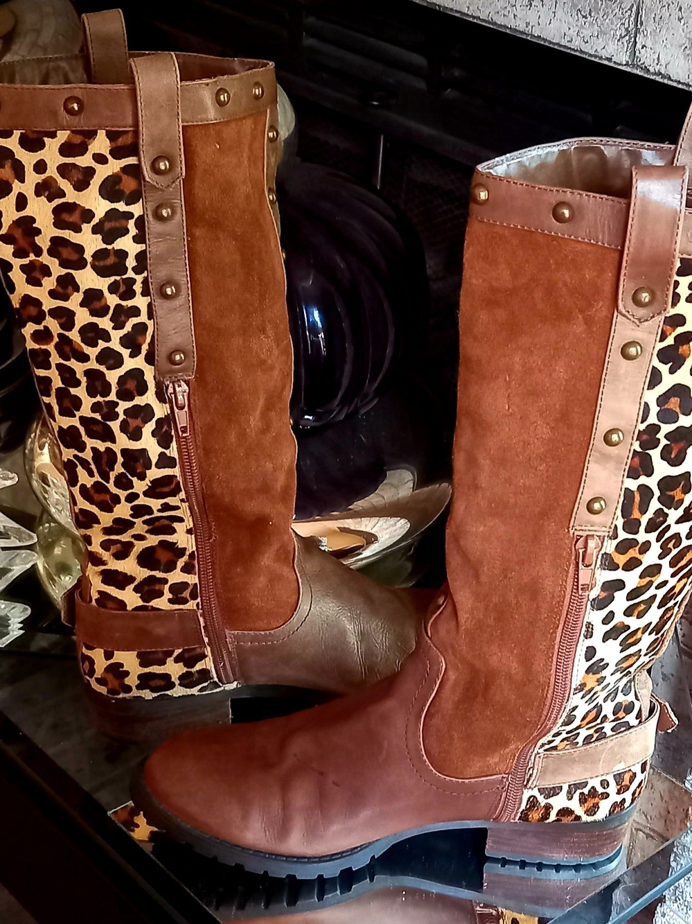 Leopard🐅 Brown Riding Boots - Picture 11 of 15